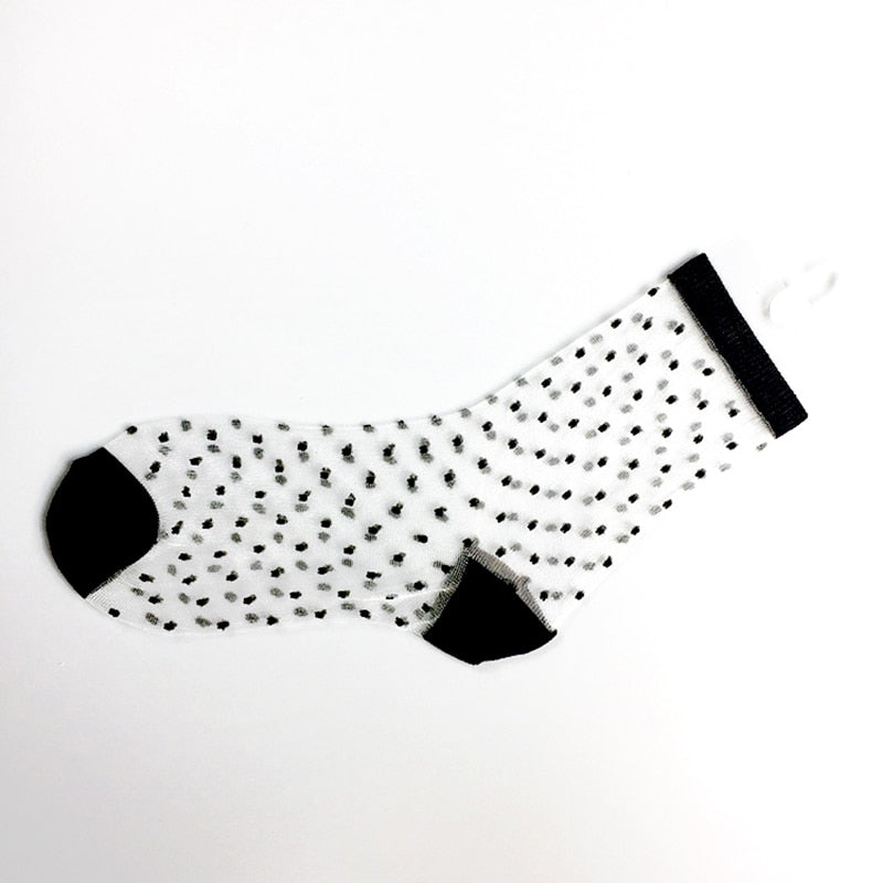 Hipster Harajuku Ankle Ladies Socks Women Fashion Transparent Stripe Short Female Summer Women&#39;s Socks Summer Black White Socks | TageUnlimited