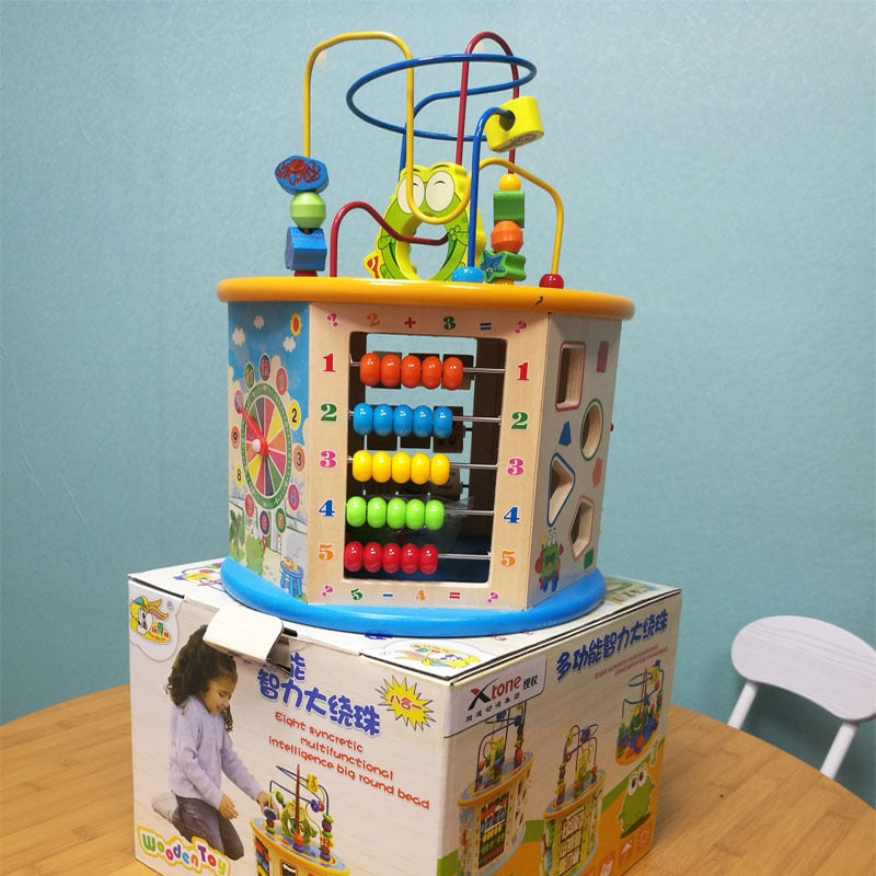 8 in 1 Busy Board Montessori Baby Wooden Cognitive Box Early Education Toys Children Learning Matching Games Interactive Gifts | TageUnlimited