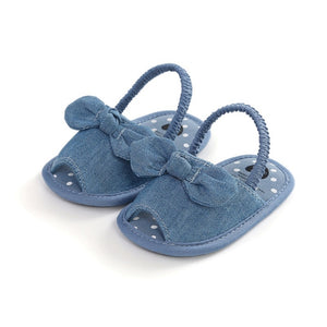 Newborn Toddler Baby Infant Shoes Cute Striped Kids Girl Summer Soft Sole Bow Sandal Shoes 0-18M | TageUnlimited