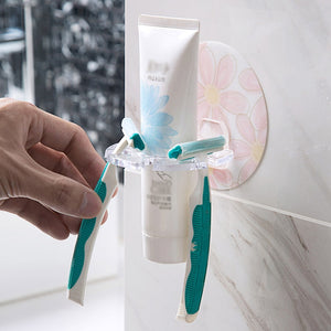 Bathroom Accessories Set Toothbrush Toothpaste Holder Super Suction Cup Razor Shaver Organizer Rack Household Items Storage Rack | TageUnlimited