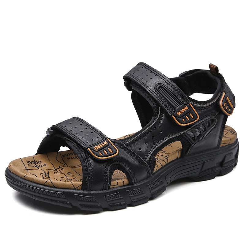 Brand Classic Mens Sandals Summer Genuine Leather Sandals Men Outdoor Casual Lightweight Sandal Fashion Men Sneakers | TageUnlimited