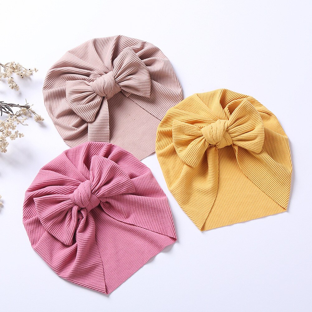 Baby Accessories For Newborn Toddler Kids Baby Girl Boy Turban Cotton Beanie Hat Winter Cap Knot Solid Soft Hospital Caps | TageUnlimited