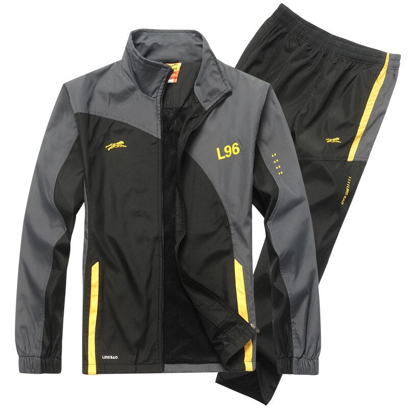 Men's Set New Spring Autumn Men Sportswear 2 Piece Set Sporting Suit Jacket+Pant Sweatsuit Male Fashion Clothing Brand Tracksuit | TageUnlimited