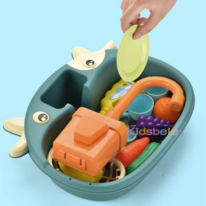Kids Kitchen Toys Simulation Electric Dishwasher Pretend Play Mini Kitchen Food Educational Summer Toys Role Playing Girls Toys | TageUnlimited