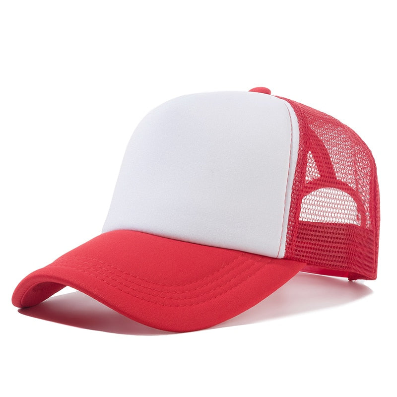 Unisex Cap Casual Plain Mesh Baseball Cap Adjustable Snapback Hats.