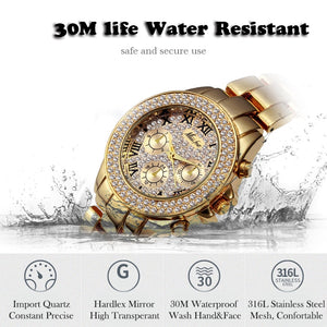 MISSFOX Womens Watch Shockproof Waterproof Luxury Ladies Ar Metal Watch bracelets Rhinestone Bu Cheap Watches Dropshipping | TageUnlimited