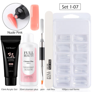 5pcs Quick Builder Nail Kits Finger Poly Extension Nail Gel Manicure Soak Off Crystal Gel Nail Polish No Pain Acrylic Gel GL1791 | TageUnlimited
