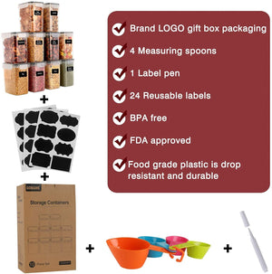 GoMaihe Food containers  Kitchen jars  storage Organization Cereal Dispenser for Storing Pasta kitchen Storage Organizer boxes | TageUnlimited