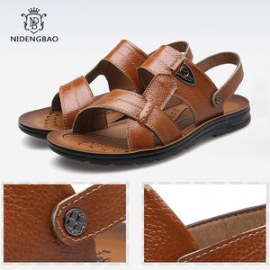 Summer Genuine Leather Beach Sandals Men Shoes  Leather Sandals for Men Soft Comfort Outdoor Walking Man Footwear | TageUnlimited