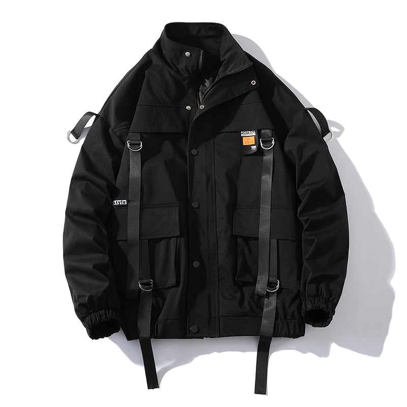 Men Streetwear Tracksuit Black Hooded Jackets And  Hip Hop Pants Clothing 2 Pcs Set Suit Sweatsuit | TageUnlimited