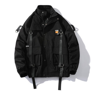 Men Streetwear Tracksuit Black Hooded Jackets And  Hip Hop Pants Clothing 2 Pcs Set Suit Sweatsuit | TageUnlimited