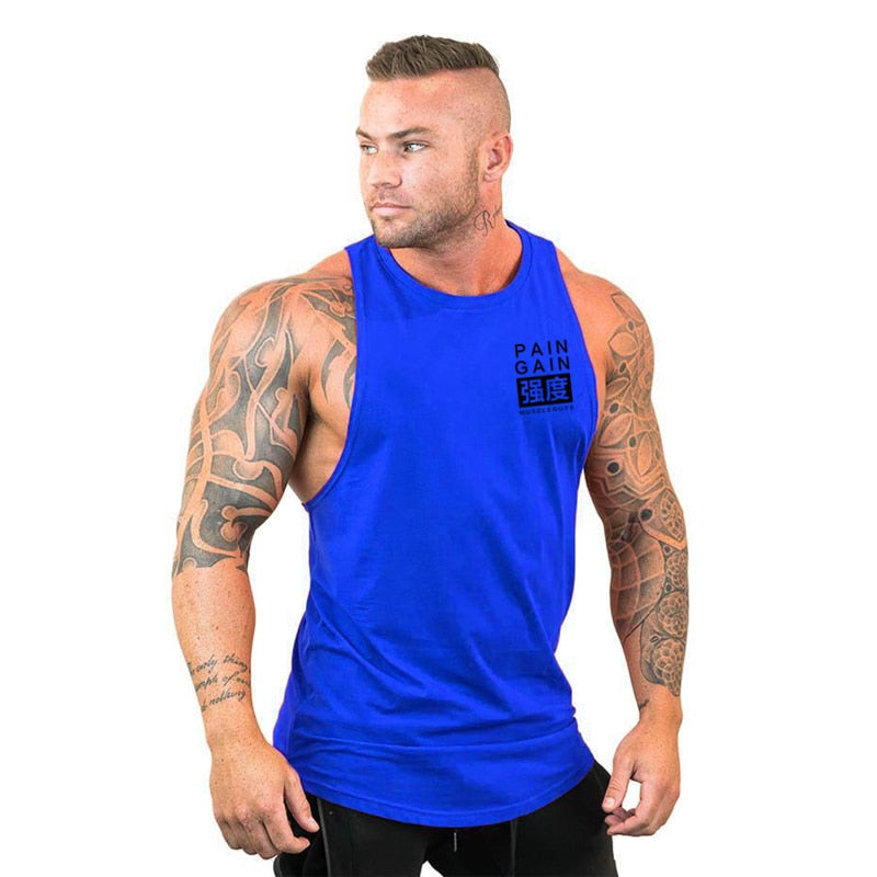Brand Clothing Men Gym Singlet Muscle Stringer Tank Tops Fitness Sports Sleeveless Shirt Y BACK Racer Workout Tops Vest | TageUnlimited