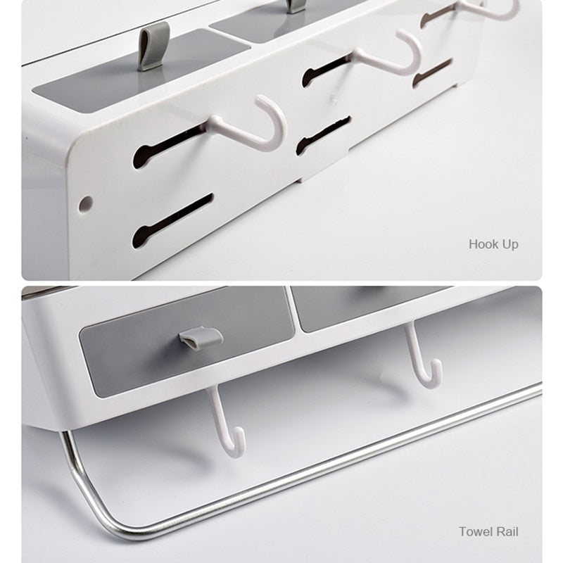 Punch-free Bathroom Organizer Rack Shampoo Cosmetic Storage Rack Bath kitchen Towel Holder Household Items Bathroom Accessories | TageUnlimited