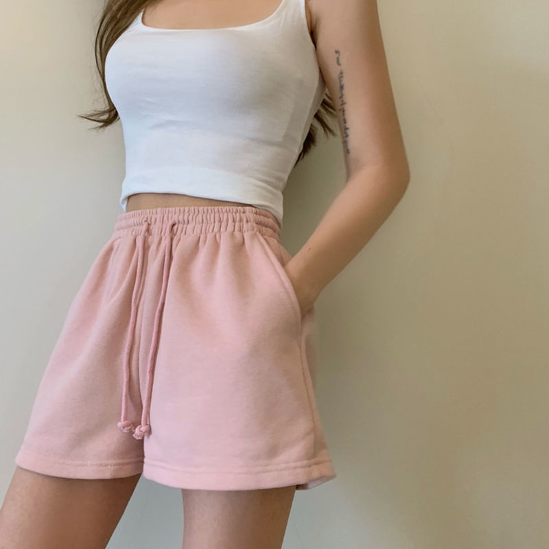 Women Shorts Solid Cotton Cozy Simple Casual Loose Hipsters Running Breathable All-match Streetwear Hot Teens Wide Leg Bottoms | TageUnlimited