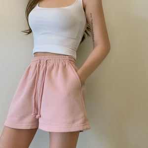 Women Shorts Solid Cotton Cozy Simple Casual Loose Hipsters Running Breathable All-match Streetwear Hot Teens Wide Leg Bottoms | TageUnlimited