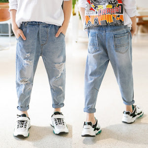 IENENS Boys Jeans Denim Trousers Kids Clothes Children Clothes Spring Young Boy Straight Cowboy Trousers Casual Pants 4-11 Years | TageUnlimited