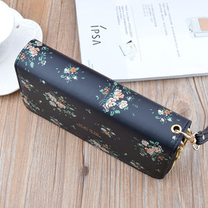 Wristband Phone Purses Women Wallets Splice Female Purse Leather Ladies Long Woman Wallets Big Card Holder Clutch Double Zipper | TageUnlimited