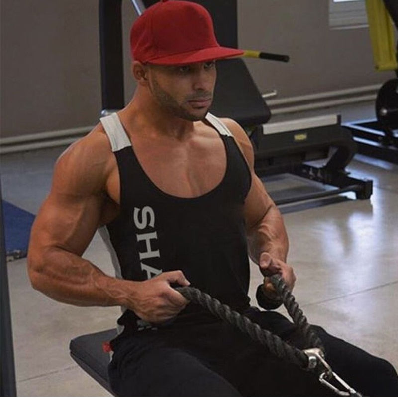 Sports Running T-shirt Men Gym Fitness Tops Tee Shirt Stringer Bodybuilding Singlets Muscle Vest T Shirt Workout Shirt | TageUnlimited