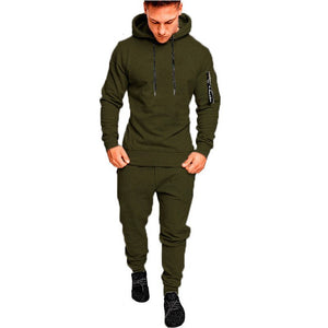 Mens 2 Piece Tracksuit Sweatsuit Jogging Casual Warm Breathable Wicking Fitness Running Sportswear Military Tactical Hoodie+Pant | TageUnlimited