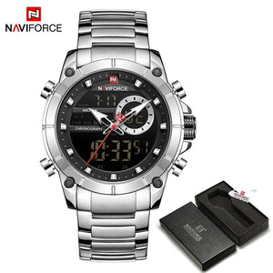 NAVIFORCE Luxury Original Sports Wrist Watch For Men Quartz Steel Waterproof Digital Fashion Watches Male Relogio Masculino 9163 | TageUnlimited