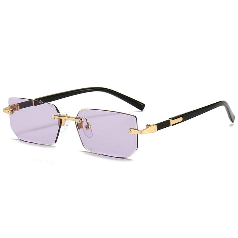 Rimless Sunglasses Rectangle Fashion Popular Women Men Shades Small Square Sun Glasses For Female male Summer Traveling Oculos | TageUnlimited