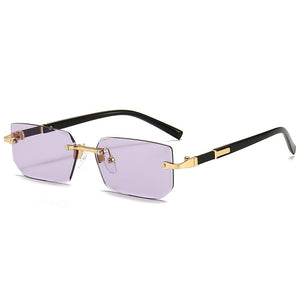 Rimless Sunglasses Rectangle Fashion Popular Women Men Shades Small Square Sun Glasses For Female male Summer Traveling Oculos | TageUnlimited