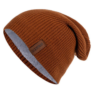 Unisex Letter Beanie Hat Leisure Lined Winter Hats For Men Women Keep Warm Knitted Hat Fashion Solid Ski Bonnet Cap | TageUnlimited