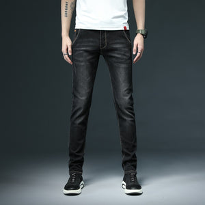 New Men Skinny White Jeans Fashion Casual Elastic Cotton Slim Denim Pants Male Brand Clothing Black Gray Khaki | TageUnlimited