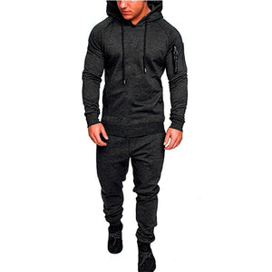 Mens 2 Piece Tracksuit Sweatsuit Jogging Casual Warm Breathable Wicking Fitness Running Sportswear Military Tactical Hoodie+Pant | TageUnlimited