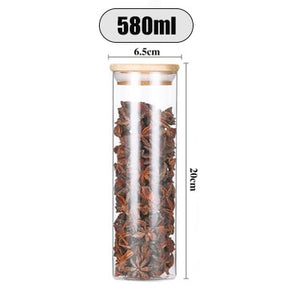 Transparent glass jars Seal jars Grains storage Bottles spice jar kitchen storage cans Kitchen Storage Organization | TageUnlimited