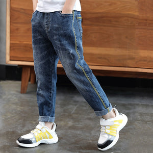 IENENS Boys Jeans Denim Trousers Kids Clothes Children Clothes Spring Young Boy Straight Cowboy Trousers Casual Pants 4-11 Years | TageUnlimited