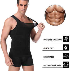 Be-In-Shape Men Slimming Body Shaper Waist Trainer Vest Tummy Control Posture Shirt Back Correction Abdomen Tank Top Shaperwear | TageUnlimited