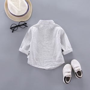 IENENS Spring Thin Shirts Baby Boys Long Sleeve Striped Print Shirts Kids Tops Tees Shirts Casual Blouse | TageUnlimited