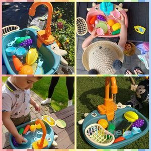 Kids Kitchen Toys Simulation Electric Dishwasher Pretend Play Mini Kitchen Food Educational Summer Toys Role Playing Girls Toys | TageUnlimited