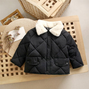 Winter Children Warm Cotton Jackets Rabbit Fur Collar Coats Baby Short Quilted Jacket Kids Clothes Girl Boy Outerwear | TageUnlimited
