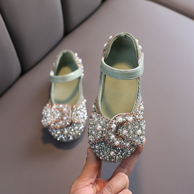 New Childrens Shoes Pearl Rhinestones Shining Kids Princess Shoes Baby Girls Shoes Party And Wedding D487 | TageUnlimited
