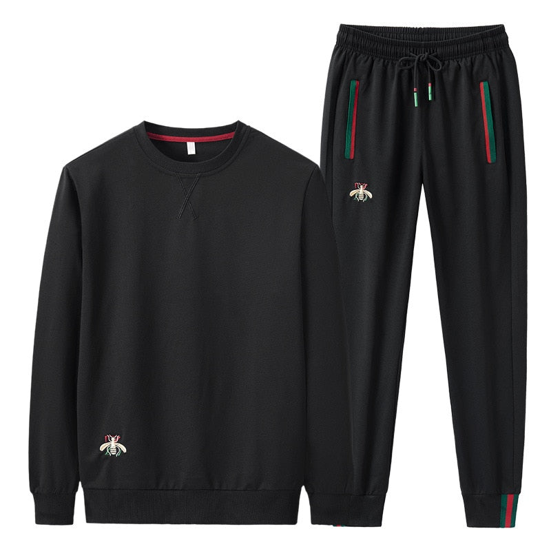 Autumn New Embroidered O-neck Long Sleeved Casual Tracksuit Men Track Suit Two Piece Sets Streetwear Clothing Sweatsuit | TageUnlimited