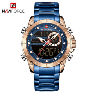 NAVIFORCE Luxury Original Sports Wrist Watch For Men Quartz Steel Waterproof Digital Fashion Watches Male Relogio Masculino 9163 | TageUnlimited