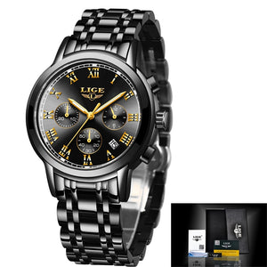 New Fashion Women Watches LIGE Top Brand Ladies Luxury Creative Steel Women Bracelet Watches Female Quartz Waterproof Watch Gift | TageUnlimited