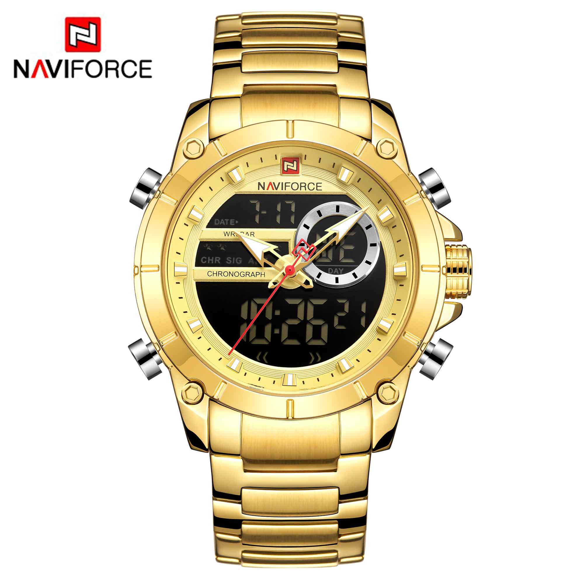 NAVIFORCE Luxury Original Sports Wrist Watch For Men Quartz Steel Waterproof Digital Fashion Watches Male Relogio Masculino 9163 | TageUnlimited