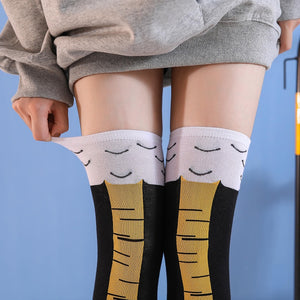Chicken Paws Feet Socks Women Long Socks Funny Cartoon Cotton Creative Chicken Leg Claw Ladies 3D Print Above Knee High Socks | TageUnlimited
