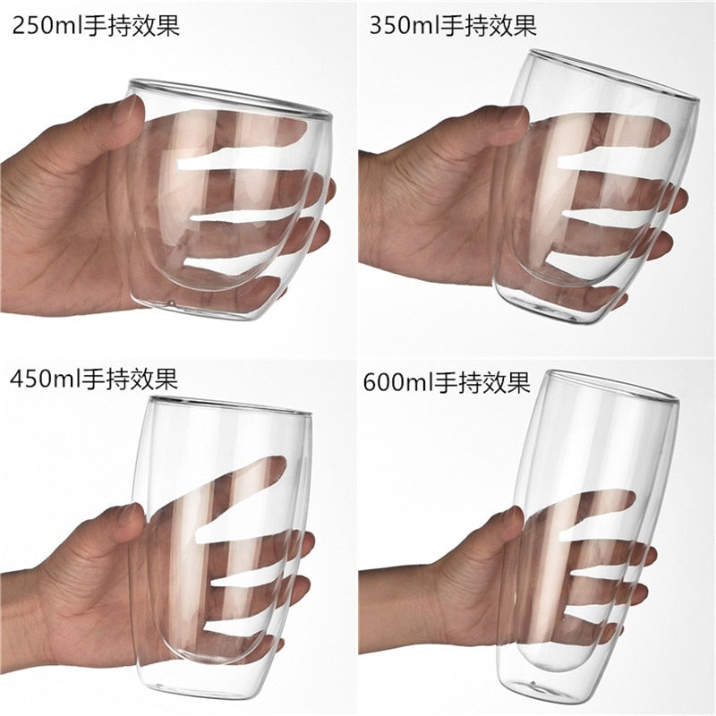 Double Wall Glass Mug Resistant Tea Beer Mug Milk Lemon Juice Cup Drinkware Lover Coffee Cups Mug Gift | 0 | TageUnlimited