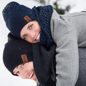 Unisex Letter Beanie Hat Leisure Lined Winter Hats For Men Women Keep Warm Knitted Hat Fashion Solid Ski Bonnet Cap | TageUnlimited