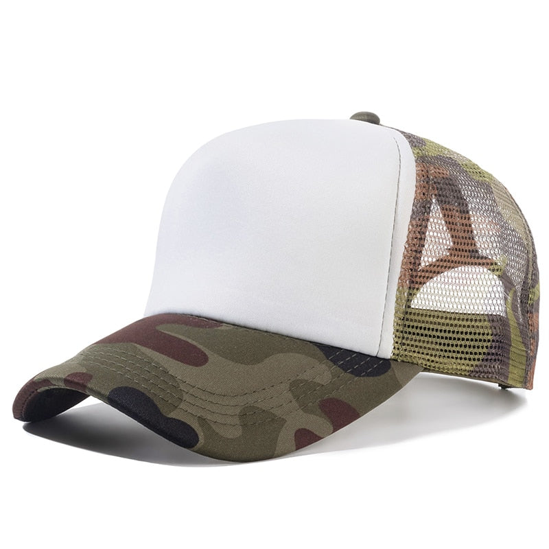 Unisex Cap Casual Plain Mesh Baseball Cap Adjustable Snapback Hats.