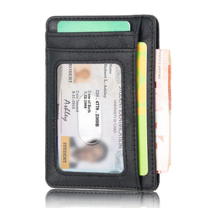 Slim RFID Blocking Leather Wallet Credit ID Card Holder Purse Money Case for Men Women Fashion Bag 11.5x8x0.5cm | TageUnlimited