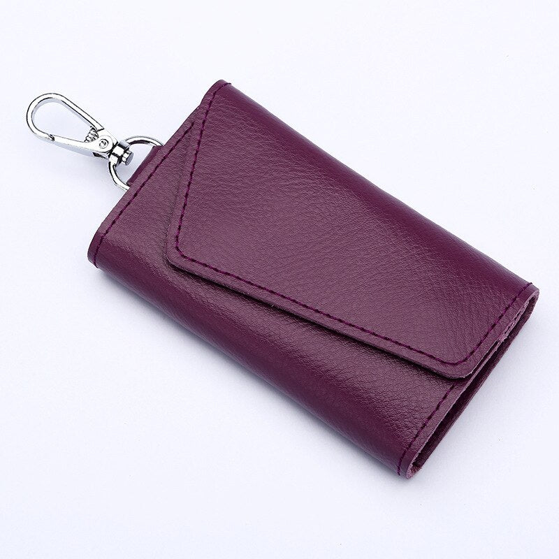 Genuine Leather Keychain Men Women Key Holder Organizer Pouch Cow Split Car Key Wallet Housekeeper Key Case Mini Card Bag | 0 | TageUnlimited