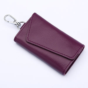 Genuine Leather Keychain Men Women Key Holder Organizer Pouch Cow Split Car Key Wallet Housekeeper Key Case Mini Card Bag | 0 | TageUnlimited
