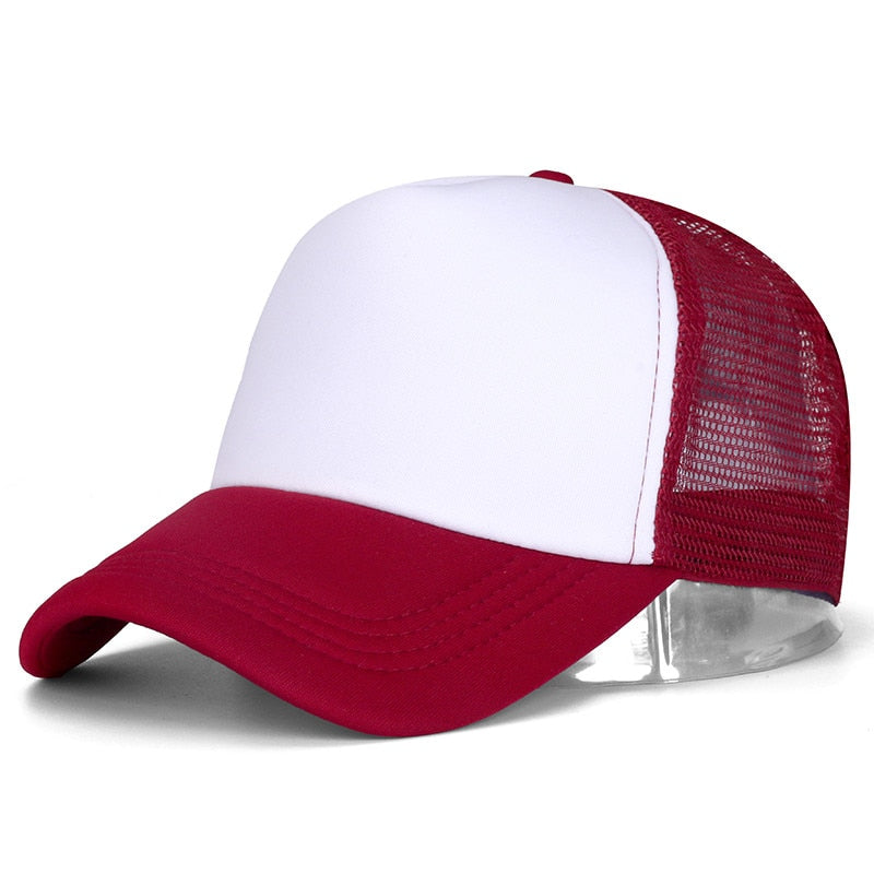 Unisex Cap Casual Plain Mesh Baseball Cap Adjustable Snapback Hats.