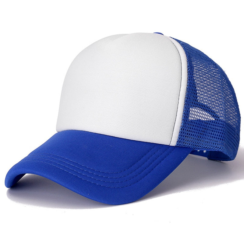 Unisex Cap Casual Plain Mesh Baseball Cap Adjustable Snapback Hats.