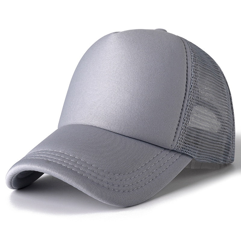 Unisex Cap Casual Plain Mesh Baseball Cap Adjustable Snapback Hats.